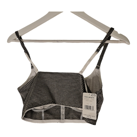 Free People Bralette Black and White Size Medium NWT Button Accent - Picture 6 of 9